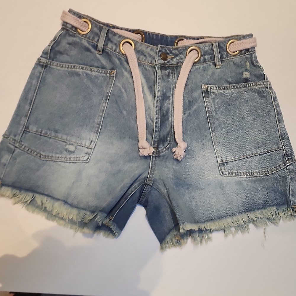 NWT Bibi Belted Jean Short